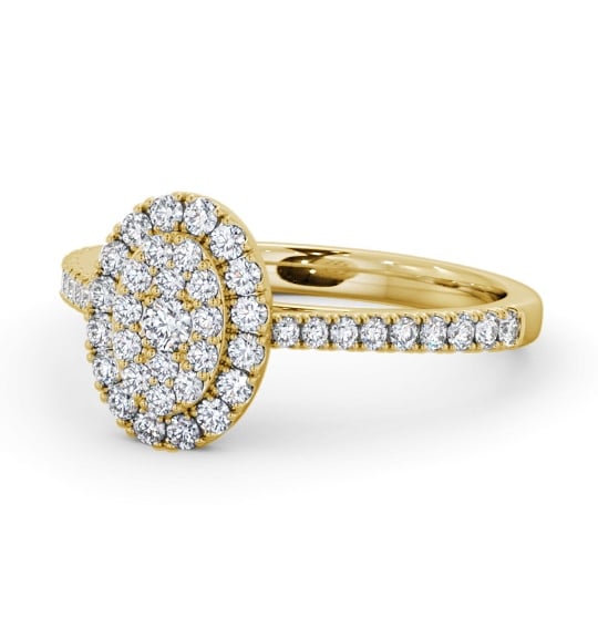 Cluster Style Round Diamond Oval Design Ring 18K Yellow Gold CL59_YG_THUMB2 