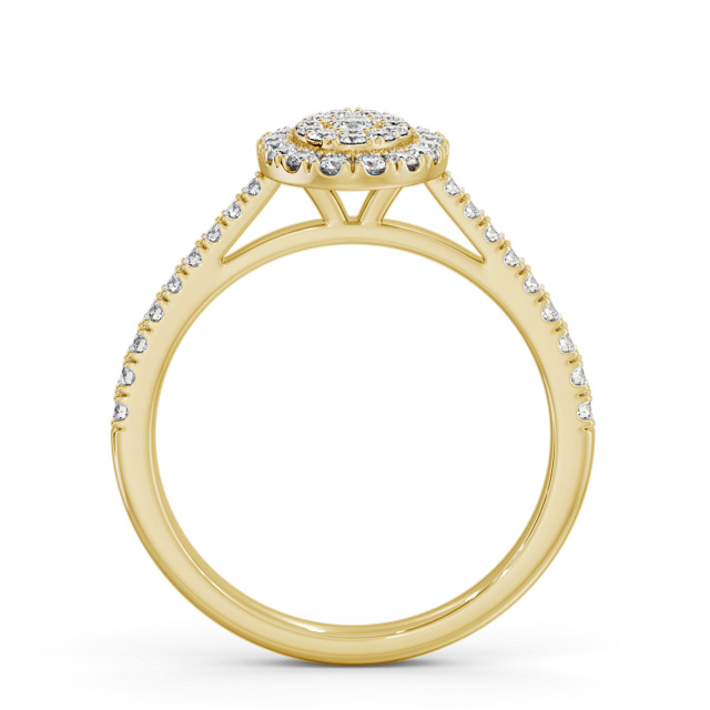 Cluster Style Round Diamond Ring 18K Yellow Gold - Montell CL59_YG_UP