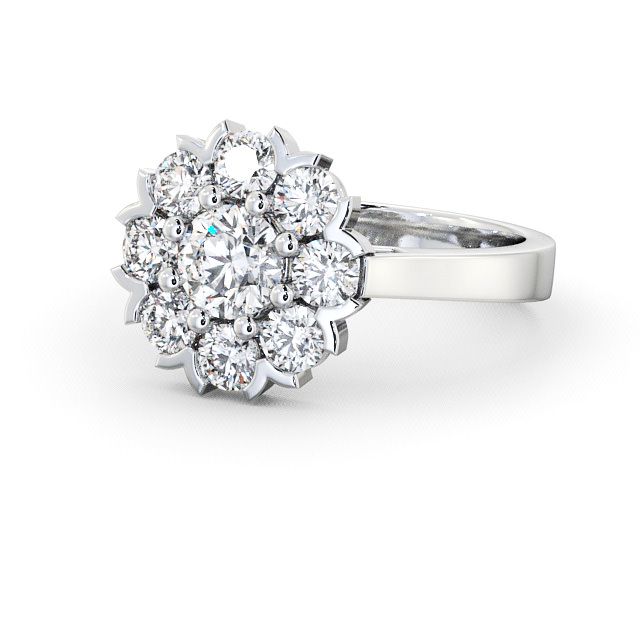 Cluster Diamond Ring 18K White Gold - Lurley CL5_WG_FLAT