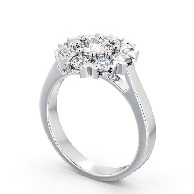 Cluster Diamond Ring 18K White Gold - Lurley CL5_WG_SIDE