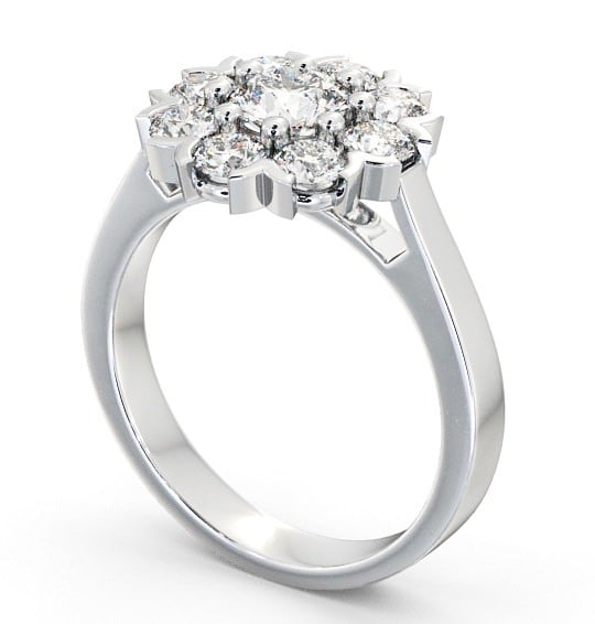 Cluster Diamond Halo Style Ring Platinum CL5_WG_THUMB1