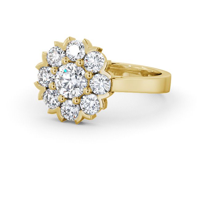 Cluster Diamond Ring 9K Yellow Gold - Lurley CL5_YG_FLAT