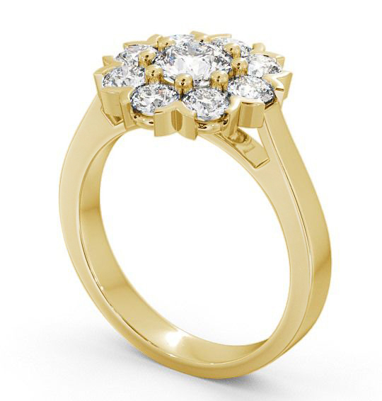 Cluster Diamond Halo Style Ring 18K Yellow Gold CL5_YG_THUMB1