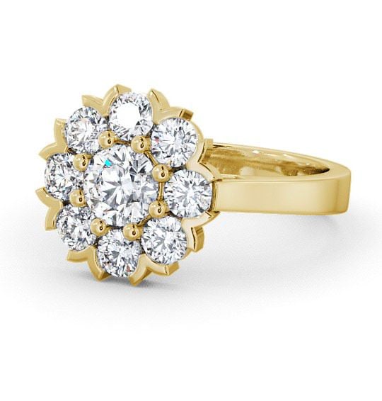 Cluster Diamond Halo Style Ring 18K Yellow Gold CL5_YG_THUMB2 