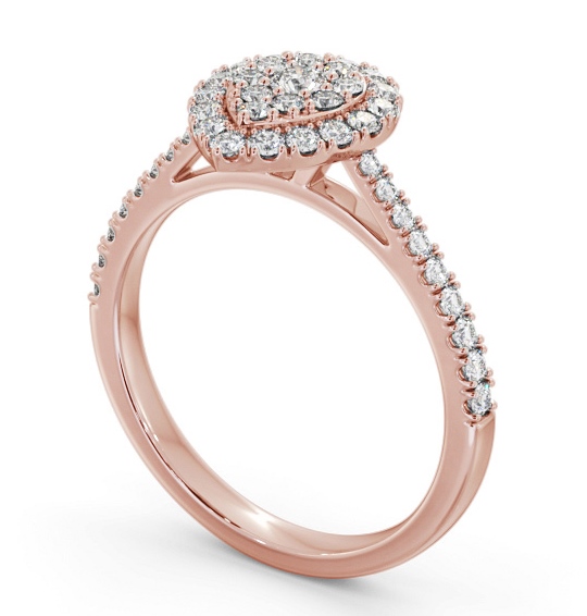 Cluster Style Round Diamond Pear Design Ring 18K Rose Gold CL60_RG_THUMB1