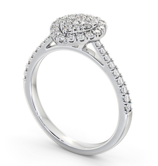 Cluster Style Round Diamond Ring Platinum CL60_WG_THUMB1 