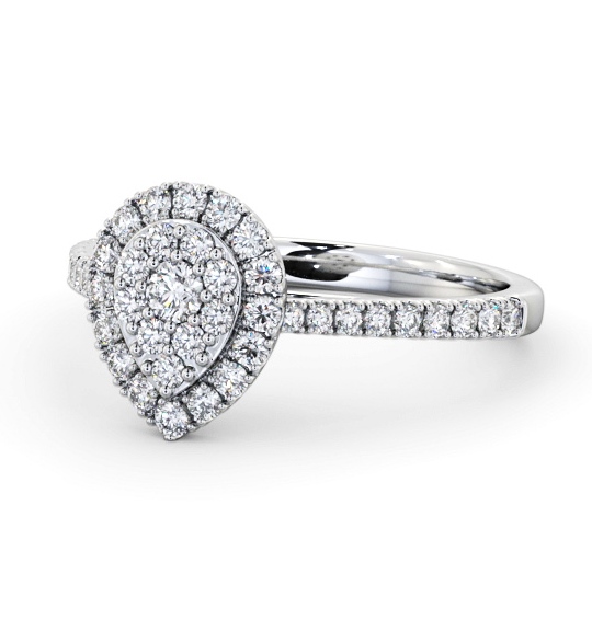  Cluster Style Round Diamond Ring Platinum - Miya CL60_WG_THUMB2 