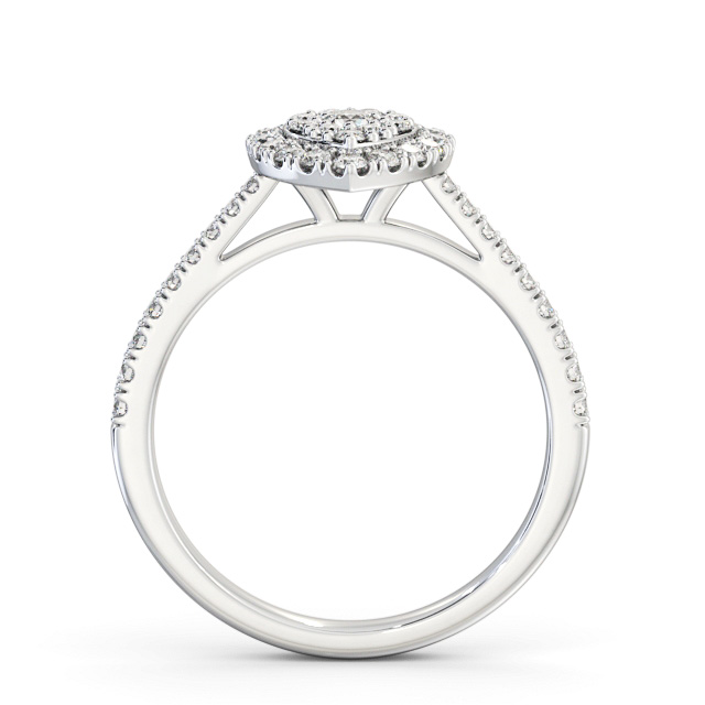 Cluster Style Round Diamond Ring 18K White Gold - Miya CL60_WG_UP