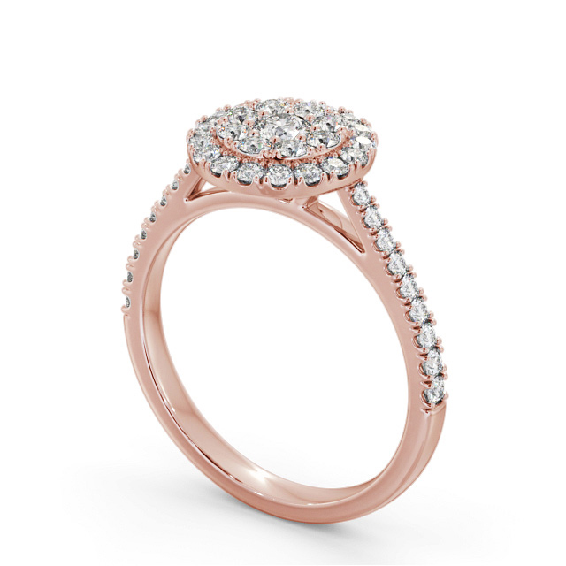 Cluster Style Round Diamond Ring 18K Rose Gold - Heathel CL61_RG_SIDE