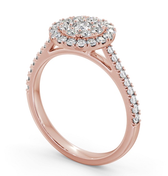 Cluster Style Round Diamond Ring 18K Rose Gold CL61_RG_THUMB1 