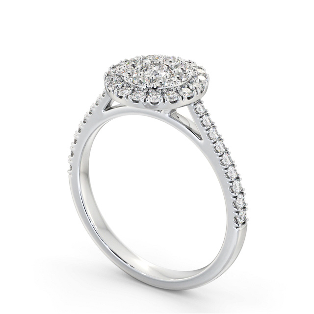 Cluster Style Round Diamond Ring Palladium - Heathel CL61_WG_SIDE