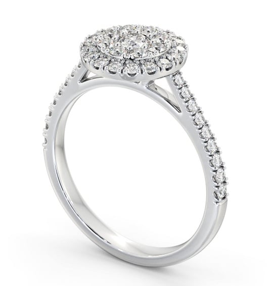 Cluster Style Round Diamond Ring Platinum CL61_WG_THUMB1