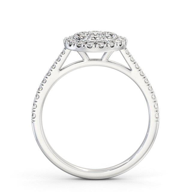 Cluster Style Round Diamond Ring 18K White Gold - Heathel CL61_WG_UP