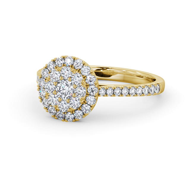 Cluster Style Round Diamond Ring 18K Yellow Gold - Heathel CL61_YG_FLAT