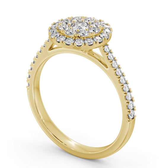 Cluster Style Round Diamond Ring 18K Yellow Gold CL61_YG_THUMB1 