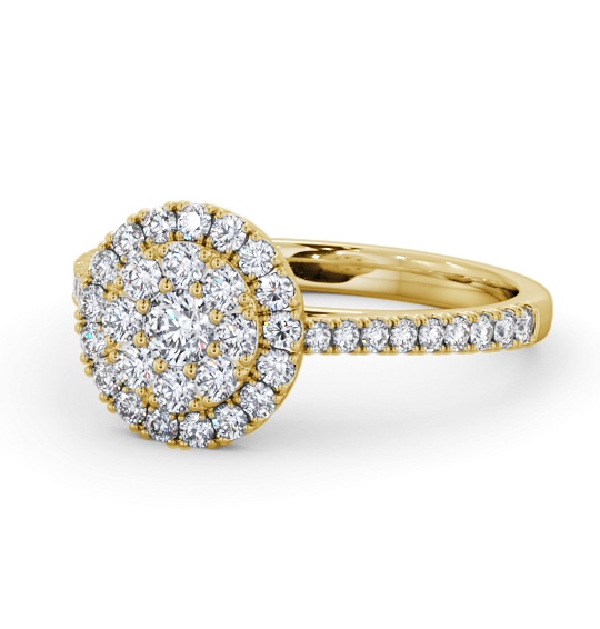 Cluster Style Round Diamond Ring 18K Yellow Gold CL61_YG_THUMB2 