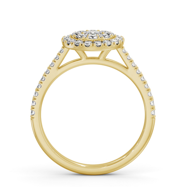 Cluster Style Round Diamond Ring 9K Yellow Gold - Heathel CL61_YG_UP