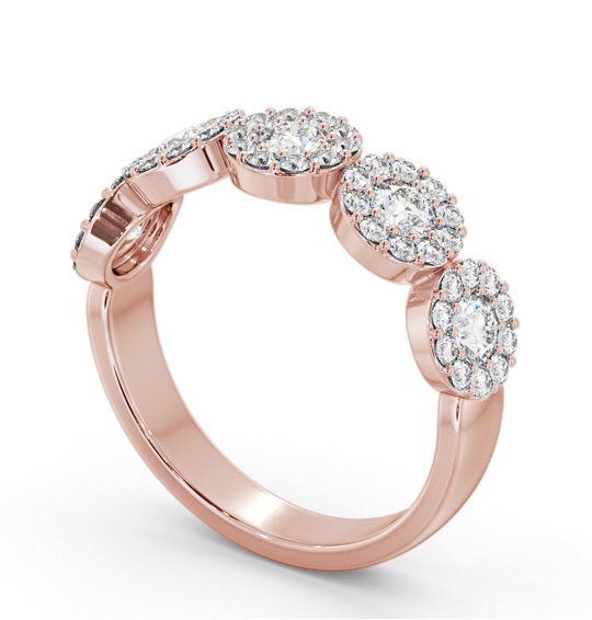 Cluster Style 0.90ct Round Diamond Ring 9K Rose Gold CL62_RG_THUMB1