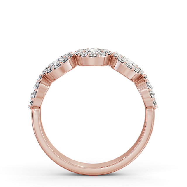 Cluster Style 0.90ct Round Diamond Ring 9K Rose Gold - Guanel CL62_RG_UP