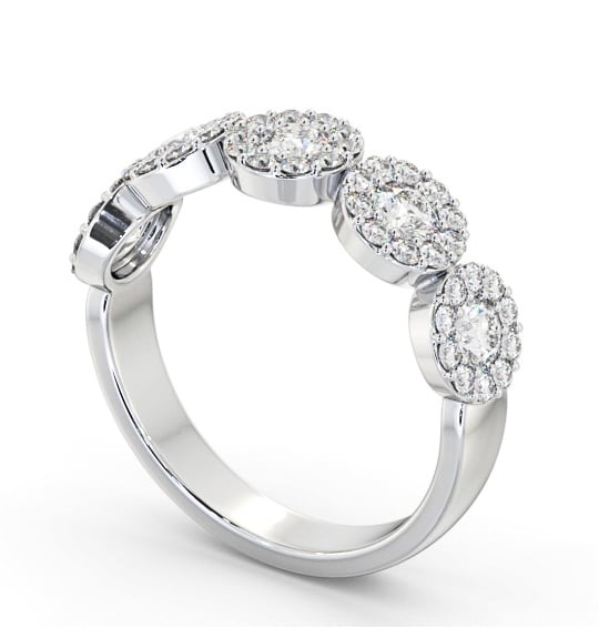 Cluster Style 0.90ct Round Diamond Ring 9K White Gold CL62_WG_THUMB1