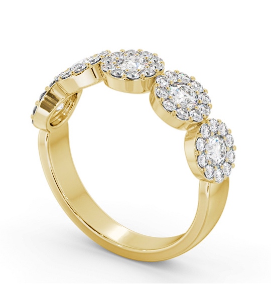 Cluster Style 0.90ct Round Diamond Ring 18K Yellow Gold CL62_YG_THUMB1