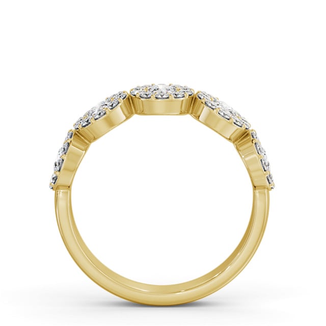 Cluster Style 0.90ct Round Diamond Ring 9K Yellow Gold - Guanel CL62_YG_UP