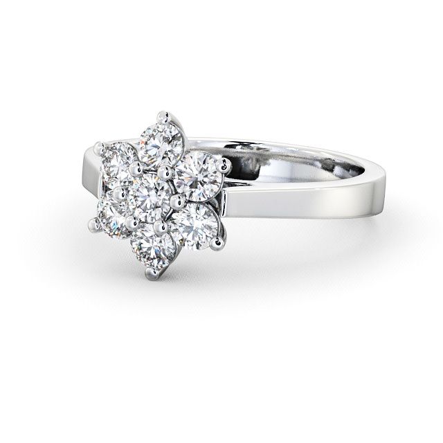 Cluster Diamond Ring Platinum - Marian CL6_WG_FLAT