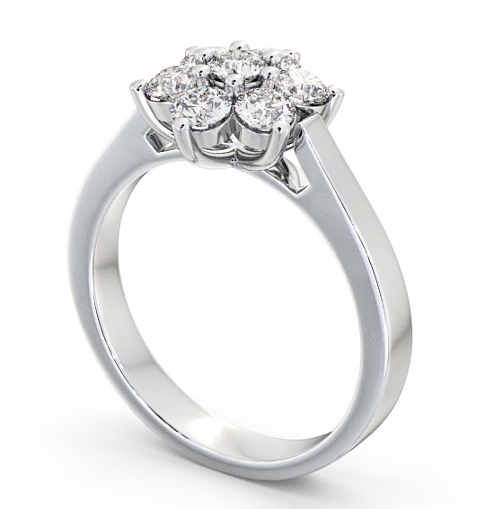 Cluster Diamond Classic Style Ring 18K White Gold CL6_WG_THUMB1 