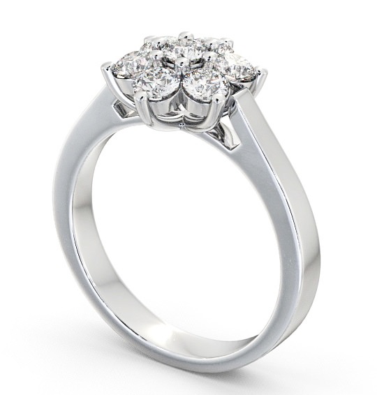 Cluster Diamond Classic Style Ring Palladium CL6_WG_THUMB1