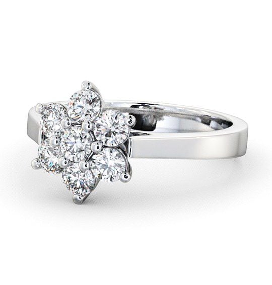 Cluster Diamond Classic Style Ring 18K White Gold CL6_WG_THUMB2 