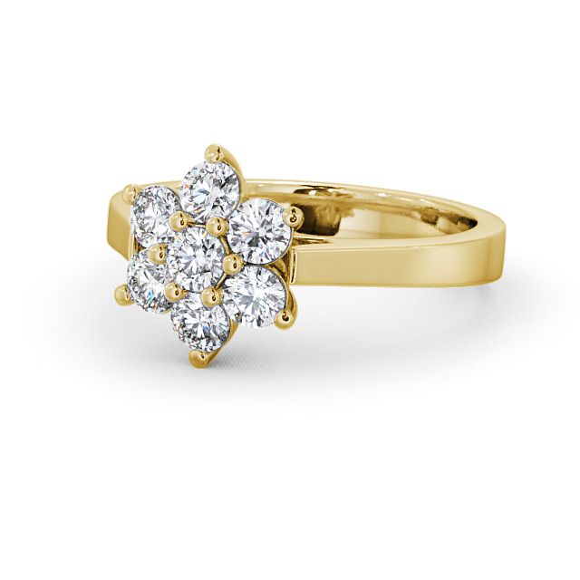 Cluster Diamond Ring 18K Yellow Gold - Marian CL6_YG_FLAT