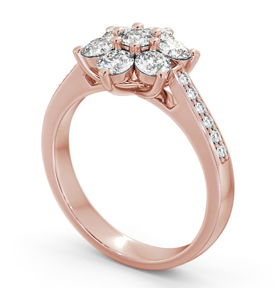 Cluster Floral Style Diamond Ring 9K Rose Gold with Channel Set Side Stones CL6S_RG_THUMB1.jpg