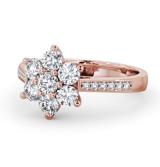  Cluster Diamond Ring 18K Rose Gold With Side Stones - Achray CL6S_RG_THUMB2 