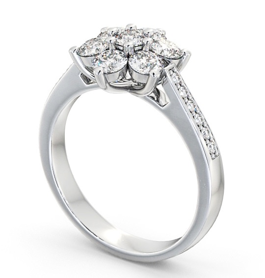 Cluster Floral Style Diamond Ring Platinum with Channel Set Side Stones CL6S_WG_THUMB1.jpg 