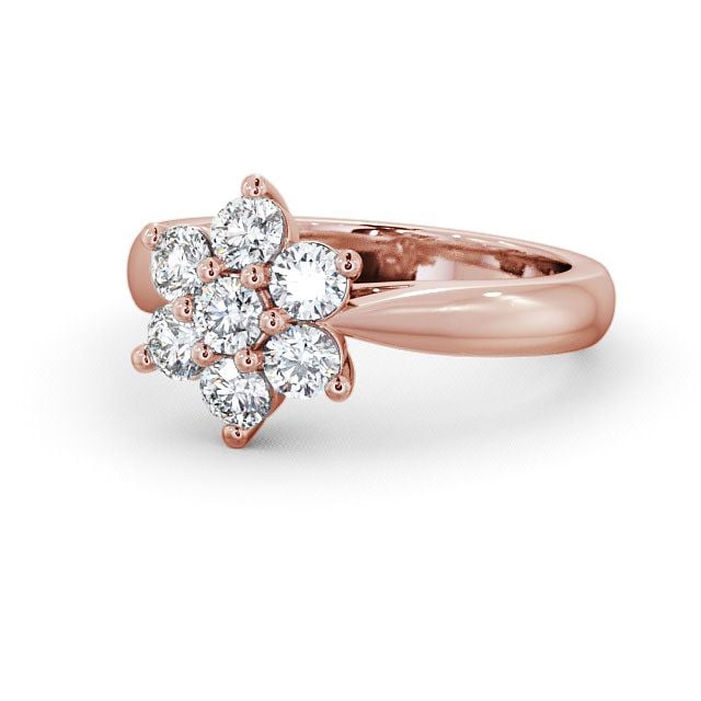 Cluster Diamond Ring 9K Rose Gold - Thirlby CL7_RG_FLAT
