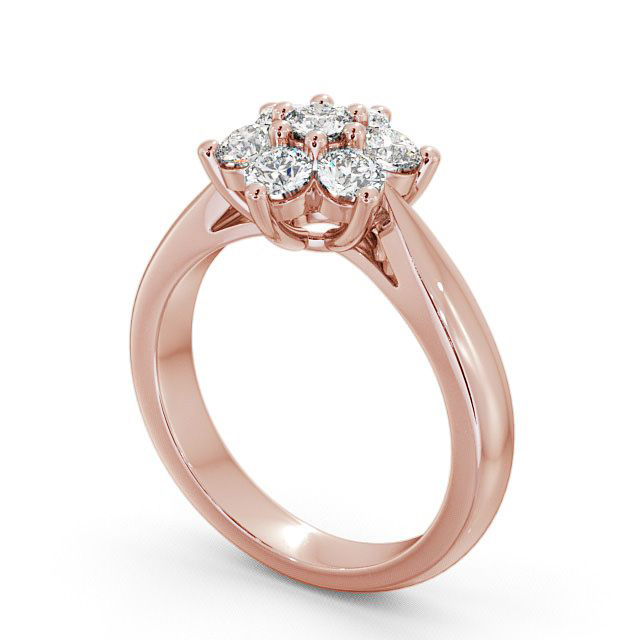 Cluster Diamond Ring 18K Rose Gold - Thirlby CL7_RG_SIDE