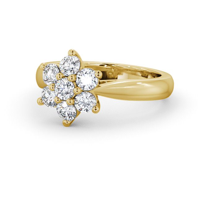 Cluster Diamond Ring 18K Yellow Gold - Thirlby CL7_YG_FLAT