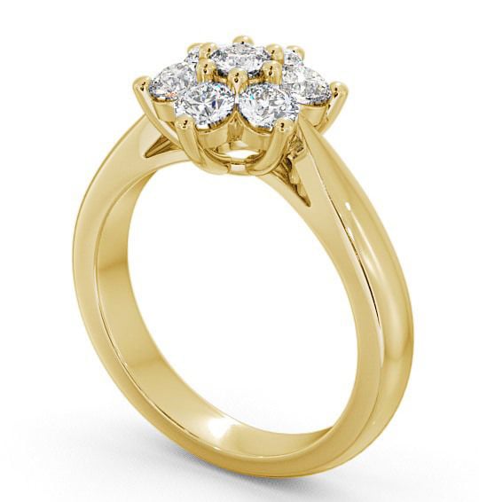 Cluster Diamond Floral Design Ring 9K Yellow Gold CL7_YG_THUMB1