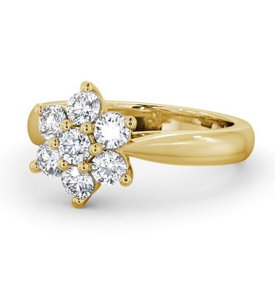 Cluster Diamond Floral Design Ring 18K Yellow Gold CL7_YG_THUMB2 