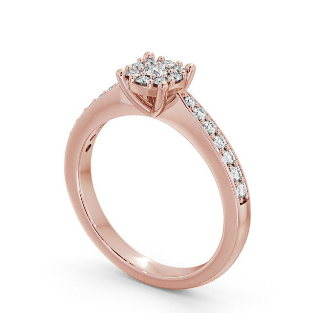Cluster Diamond Ring 18K Rose Gold - Styal CL8_RG_SIDE