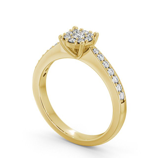 Cluster Diamond Ring 9K Yellow Gold - Styal CL8_YG_SIDE