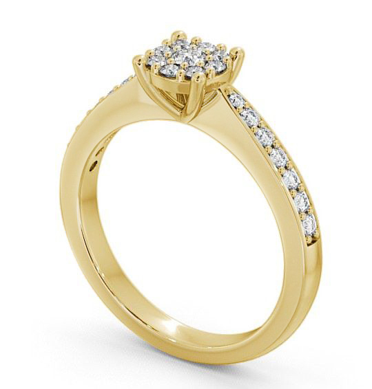 Cluster Diamond Illusion Design Ring 18K Yellow Gold CL8_YG_THUMB1 