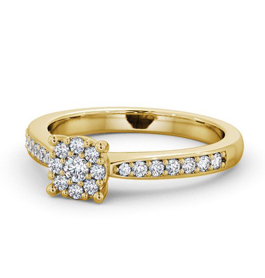 Cluster Diamond Illusion Design Ring 18K Yellow Gold CL8_YG_THUMB2 