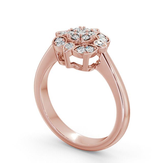Cluster Round Diamond 0.20ct Ring 18K Rose Gold - Burleigh CL9_RG_SIDE