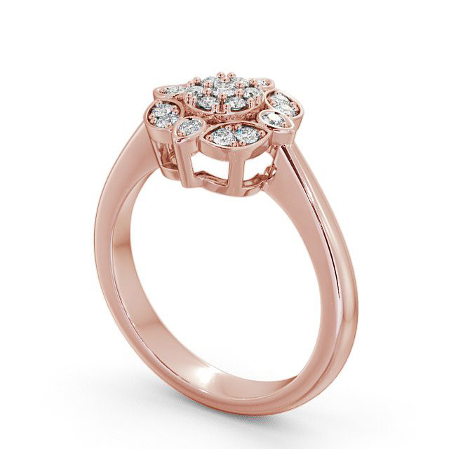 Cluster Round Diamond 0.20ct Ring 9K Rose Gold - Burleigh CL9_RG_SIDE