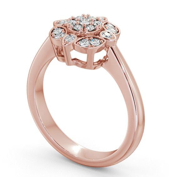 Cluster Round Diamond 0.20ct Vintage Style Ring 18K Rose Gold CL9_RG_THUMB1
