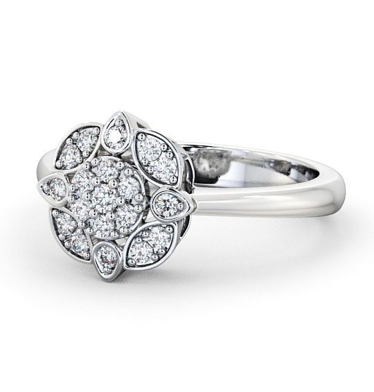 Cluster Round Diamond 0.20ct Vintage Style Ring 9K White Gold CL9_WG_THUMB2 