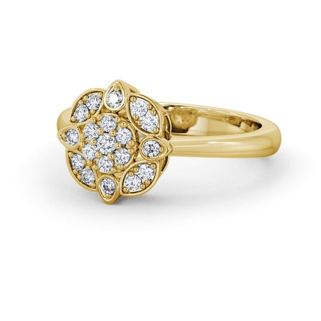 Cluster Round Diamond 0.20ct Ring 9K Yellow Gold - Burleigh CL9_YG_FLAT
