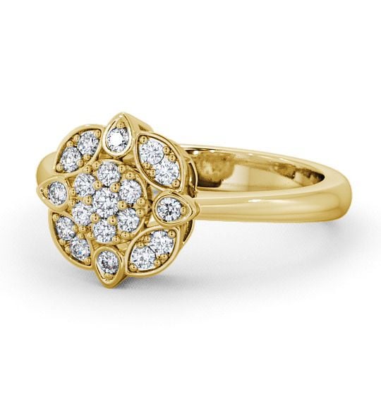Cluster Round Diamond 0.20ct Vintage Style Ring 18K Yellow Gold CL9_YG_THUMB2 