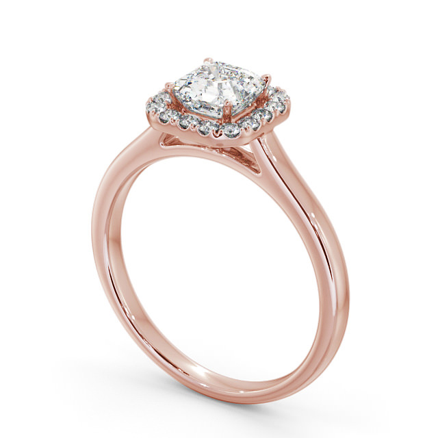 Halo Asscher Diamond Engagement Ring 9K Rose Gold - Glesine